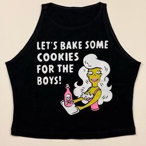 American Apparel Vintage Simpsons Graphic Crop Tank Top L